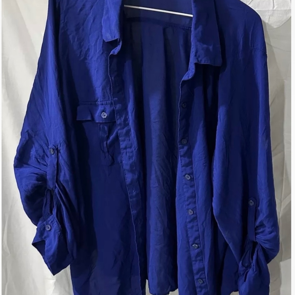 Ana blue blouse
